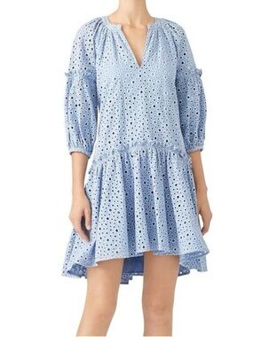 Prose & Poetry Dress Delaney 
Eyelet Light Blue Size XS
